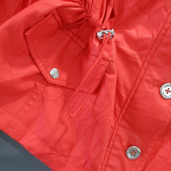 NWT Ellen Tracy Orange Rain Coat /Jacket - Picture 3 of 7